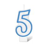 Birthday Number Candle Blue NO.5