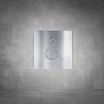 Wheelchair Sign D07 - Brushed Stainless Steel