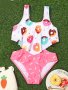 Yummy Doughnut Graphic 1-piece Swimsuit Girls Bathing Suit Summer Clothes Gift