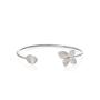 Bloom & Leaf Cuff - 18KT White Gold Vermeil
