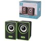 Dw USB Wired Dual MINI Speaker - Green - MS-049
