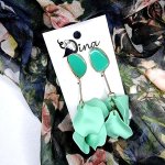 Elegant Sea Green Dangling Earrings - Factory Plaza