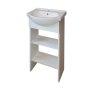 Single Basin Cabinet Open Shelf White 450MM Basin Included