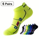 6 Pairs Of Men's Woven Breathable Ear-lifting Ankle Socks Comfy Breathable Casual Soft & Elastic Socks Spring & Summer