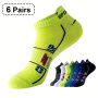 6 Pairs Of Men's Woven Breathable Ear-Lifting Ankle Socks Comfy Breathable Casual Soft & Elastic Socks Spring & Summer