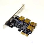 Goldair Gold Plated Black Color Pci-e 1X To External 4 Pci-e USB 3.0 Adapter Pcie 1 To 4