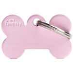 Myfamily Small Bone Pet Id Tag - Aluminium Pink Waggs Online Pet Shop