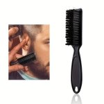 Professional Beard Styling And Shaping Brush Small Black Fiber Hair Soft And Fine Bristles For Easy Cleaning Vintage Barber Tool