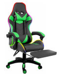 Fine Living Cosmic LED Lights Gaming Chair - Green & Black