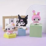 Cute Building Blocks Kawaii Melody Cartoon Building Blocks Assembly Toys Birthday Puzzle Doll Gift Decorations Assembled Small O