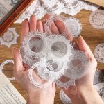 30PCS PACK Lace Transparent Stickers Waterproof Self-adhesive Stickers Vintage Stickers For Bullet Journal And Trash Magazine De