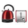 Mellerware Stainless Steel Red Toaster And Kettle Combo Set