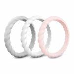 Killer Deals Women's Braided Silicone Ring- X3 Combo - Grey Pink White - Best Bargains Online