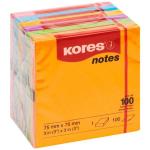 Kores Kores Assorted Neon Notes 75X75MM 6PK