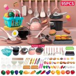 Kid's Kitchen Playset: Fruits Veggies And Cooking Utensils - Suitable For Ages 3-6