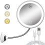 USB 10X Magnifying Mirror With Light Makeup Mirror With Lights LED Lighted Makeup Mirror Vanity Mirror With Lights Flexible Gooseneck Mirror With Ligh