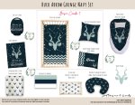 Cot Duvet Bedding Buck Arrow Grunge Navy Set