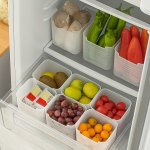 6PCS Refrigerator Side Door Organizer Bins - Portable Transparent Food Storage Containers For Fruits & Vegetables - Perfect For