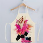 1PC Apron Nail Polish Print Sleeveless Linen Apron Household Reusable And Durable Apron Home Cleaning Tool Bib For Kitchen And R