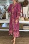 Dreaming Of Florals Mulberry Cotton Boho Maxi Dress - 34/36 / Purple / Maxi