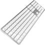Macally - Aluminum Slim USB Keyboard With 2 USB Ports For Mac - Silver