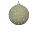 Foam Bauble With Sequins 8CM - White Mint