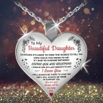 Suteyi Elegant French-style Heart Pendant Necklace For Daughter - Alloy No Plating Fashion Jewelry Daily Wear & Gift-giving Love