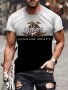 Men's Eagle Color Block Print T-Shirt Casual Breathable Fabric Graphic Tee Street Style Outdoor Fashion Short Sleeve Shirt