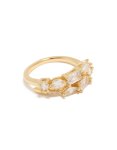 Goldair Gold Plated Cubic Zirconias Dainty Layered Ring - M l
