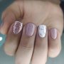 24pcs Short Square Press On Nails Gloss Glitter Fake Nails Full Cover Marble False Nails For Women And Girls Including Nail File And Jelly Glue