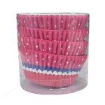 Pink Hearts & Dot Cupcake Casing Pvc Pack Of 80