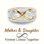 Elegant Promise Ring Trendy Infinity + Multi Layer Design Paved Shining Zirconia Silvery Golden Mixed Pick A Color U Prefer
