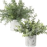Hollyone Faux Plants Indoor Artificial MINI Potted Plants Plastic Green Plant Small Fake Plants Eucalyptus Decor In Pots For Hom