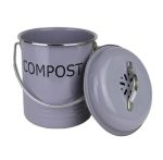 Kitchen Compost Dustbin Metal Grey 5L D18XH21CM