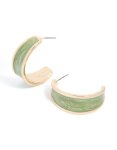 Goldair Gold Green Marble Inlay Hoop Earrings