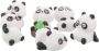 Panda Car Ornaments 6PCS Dashboard Decorations Resin Car Accessories Car
