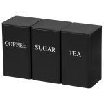Ptmtfyl 3 Pcs Coffee Tea Sugar Container Set 1000 Ml Metal Vintage Kitchen Canister Set With Airtight Lids Food Storage Containe
