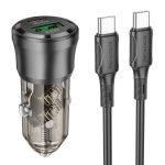 38W Dual-port Pd Fast Car Charger Usb-c & Usb-a With Charging Cable