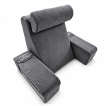 Detachable Reading Pillow With Armrests & Headrest Back Support Grey