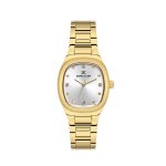 Womens Gold Stainless Steel Watch With Cushion Case