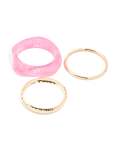 Goldair Gold & Pink Acrylic Bangles 3-PACK
