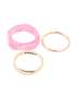 Goldair Gold & Pink Acrylic Bangles 3-PACK