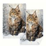 2PCS Maine Coon Print Kitchen Towels CTOW6