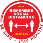 Tork Craft Covid 19 - 400MM Round Social Distancing Graphic - Remeber Red Please