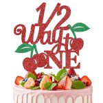 Sjcysrilla Cherry 1 2 Way To One Cake Topper 6 Months Of Love Happy 6 Months Birthday Cake Decoration For Cherry Themed Birthday