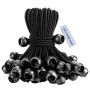 50 Piece Bungee Cords With Ball For Outdoor Canopy Tents Black