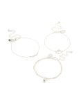 Silver Pearl & Diamante Bracelets 3-PACK