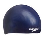 Speedo Plain Junior Moulded Silicone Swimcap Navy