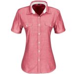 Ladies Short Sleeve Windsor Shirt Red