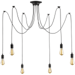 Cord Cluster Pendant 6 Light Black